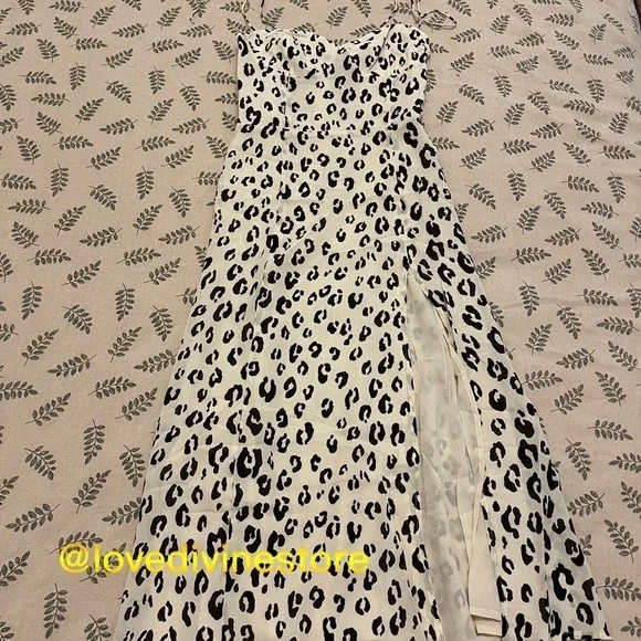 Reformation Juliette Dress Snow Leopard